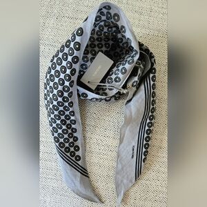 NWT TOM FORD Linen Black and Gray Patterned Neck Scarf Size:OS